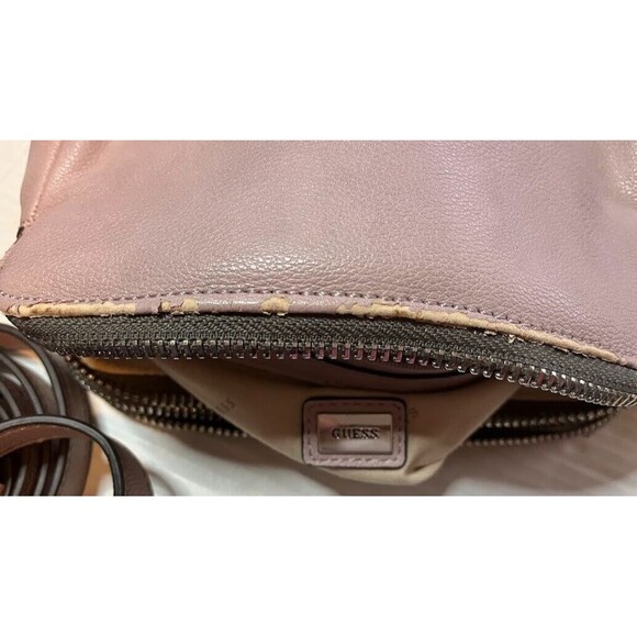 Guess Light Maeve Pink Faux Leather Double Zipper + Snap Crossbody Purse*READ - Picture 5 of 10